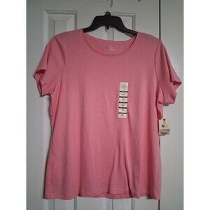 NWT Women's St. John's Bay Essential Crewneck Tee Size XXL Spring Pink